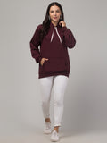 Womens Premium 100% Cotton Plain Hooded