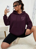Fancy Women Hoodie Sweatshirt in Fleece fabric for winter wear
