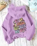 Fancy Back Printed Women Hoodie Sweatshirt in Fleece fabric for winter wear