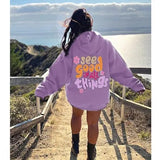 Fancy Back Printed Women Hoodie Sweatshirt in Fleece fabric for winter wear