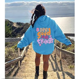 Fancy Back Printed Women Hoodie Sweatshirt in Fleece fabric for winter wear