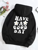 Women Full Sleeve Graphic Print Hooded Sweatshirt