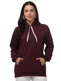 Womens Premium 100% Cotton Plain Hooded